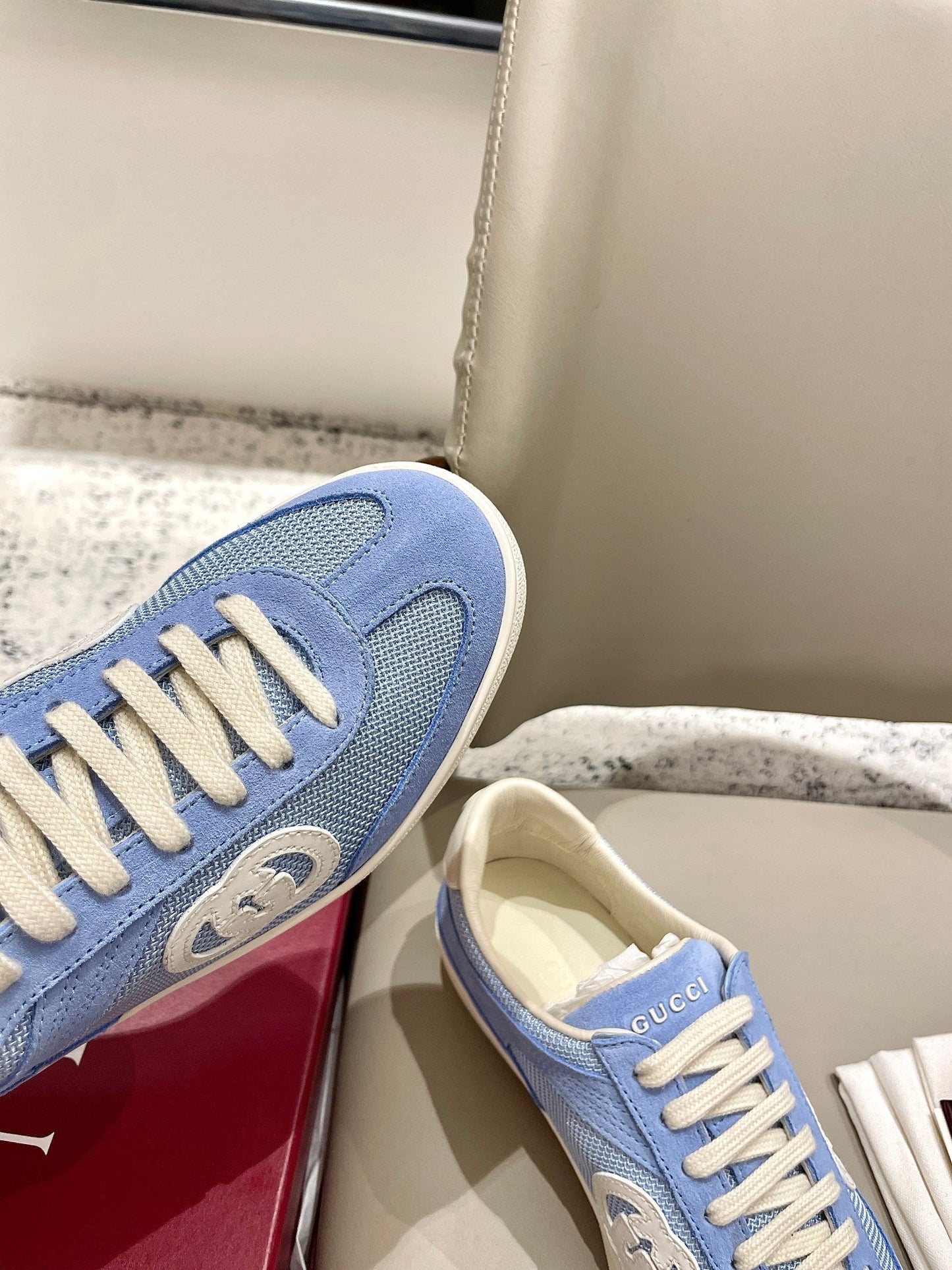 GG 26 Sneaker Baby Blue Canvas Suede 632818