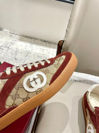 GG 26 Sneaker Dark Red Canvas Suede 632817