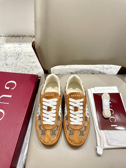 GG 26 Sneaker Camel Brown Canvas Suede 632820