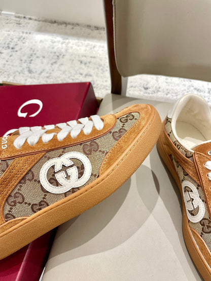 GG 26 Sneaker Camel Brown Canvas Suede 632820