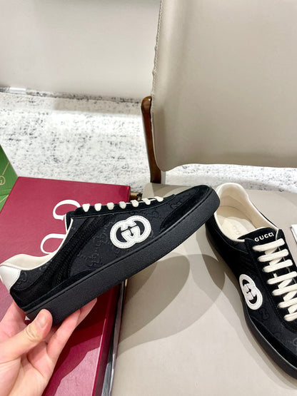 GG 26 Sneaker Black Monogram Suede Sheepskin 632815