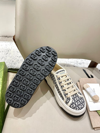 GG 26 Platform Sneaker Black White Monogram Canvas 632836