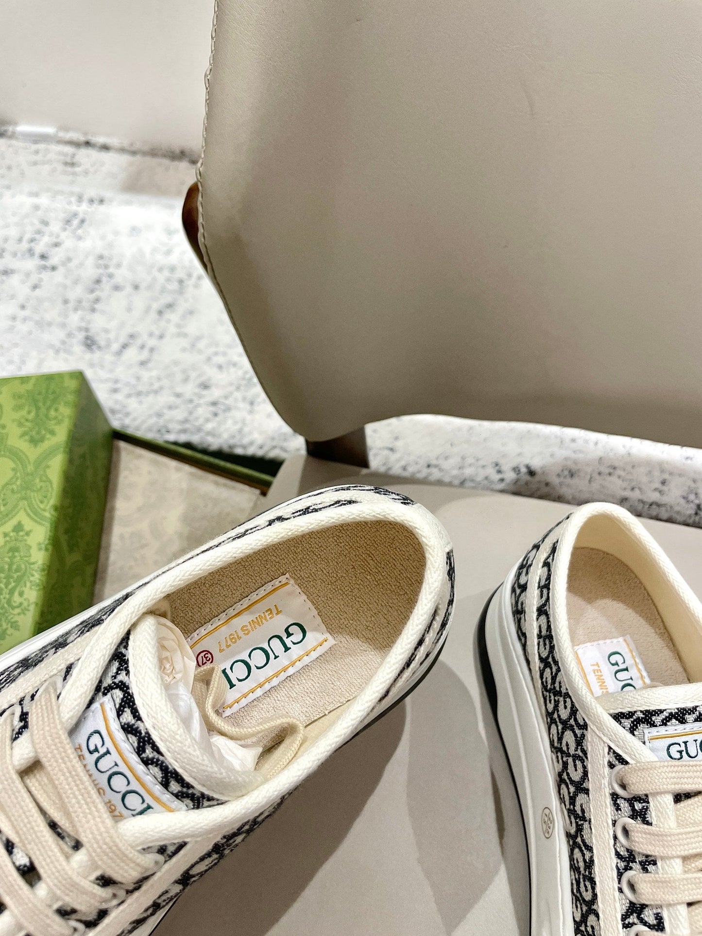 GG 26 Platform Sneaker Black White Monogram Canvas 632836