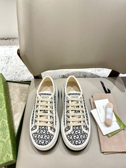 GG 26 Platform Sneaker Black White Monogram Canvas 632836