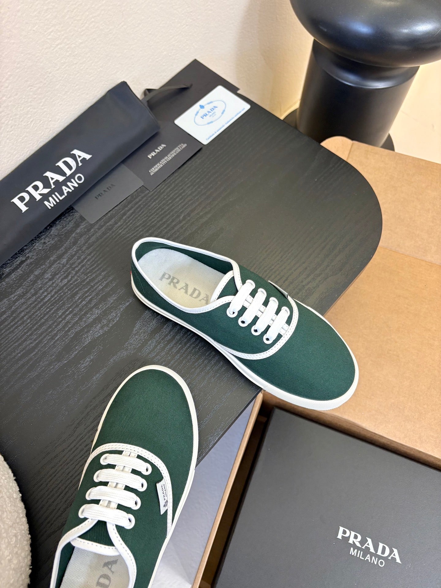 PRA 26S Casual Shoes Dark Green White Canvas 627466