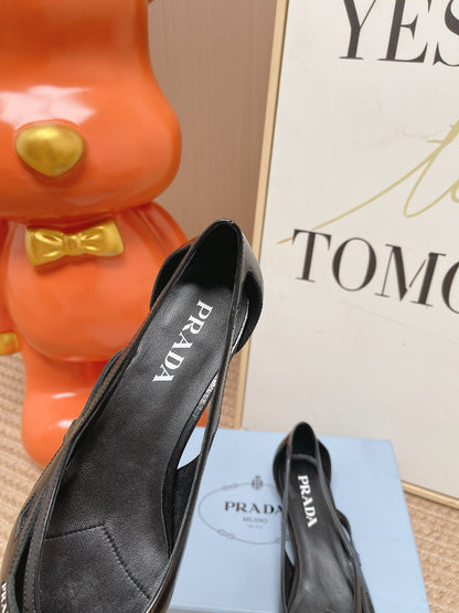 Prada 2026 Slingback Pumps Glossy Leather 854638