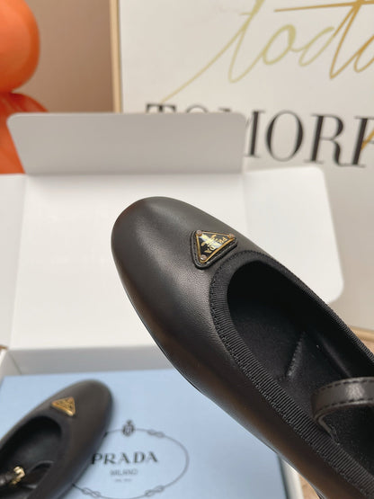 Prada 2026 Ballet Flat Black Leather 854606
