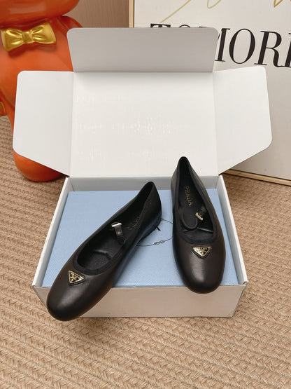 Prada 2026 Ballet Flat Black Leather 854606