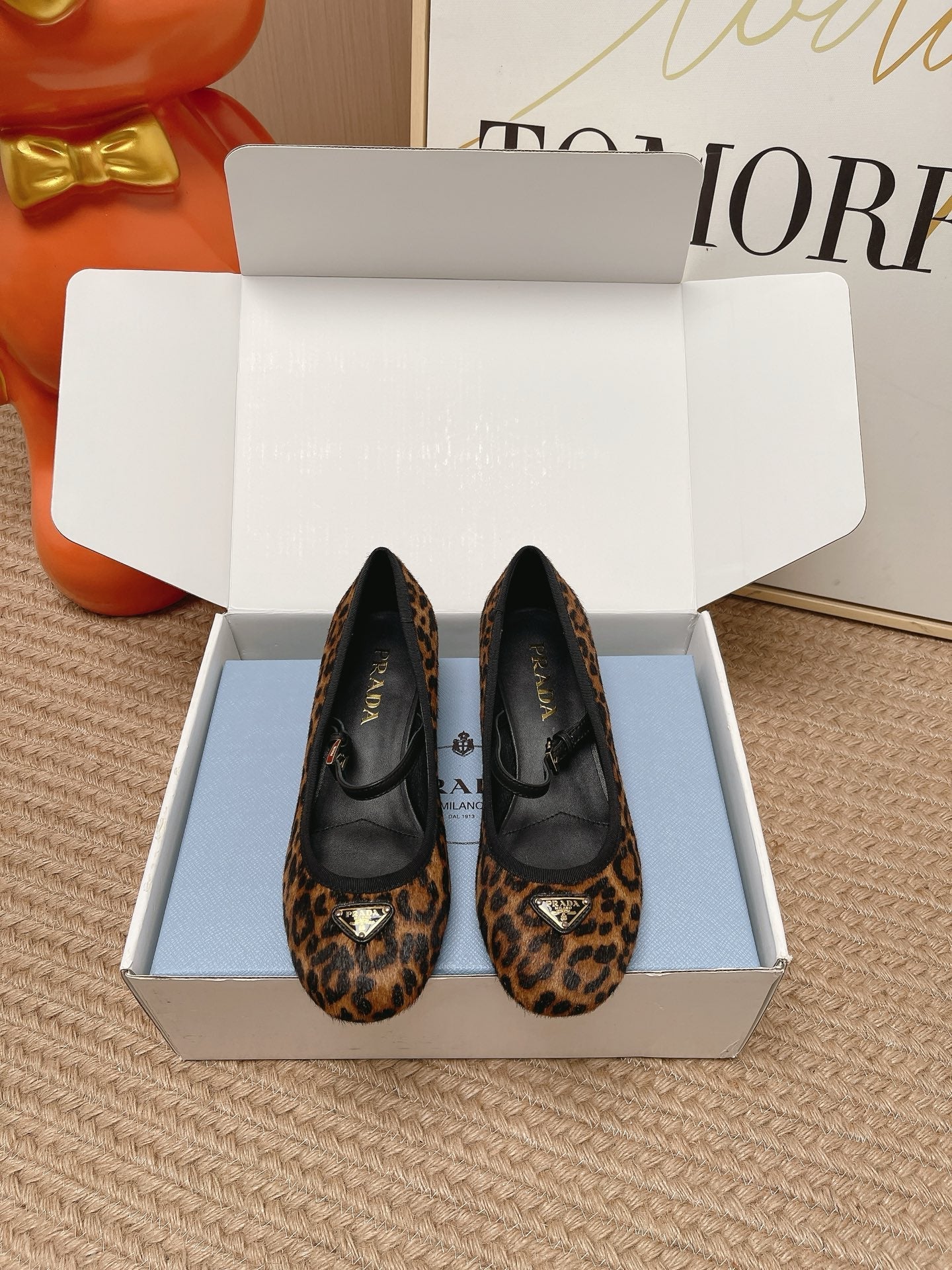 Prada 2026 Ballet Flat Leopard Calf Hair 854615