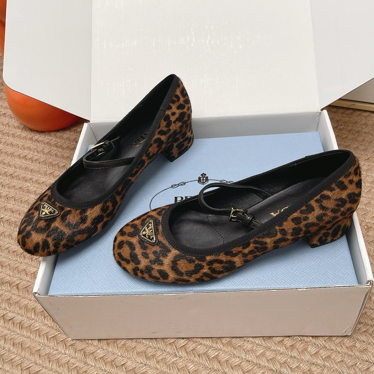 Prada 2026 Ballet Flat Leopard Calf Hair 854615