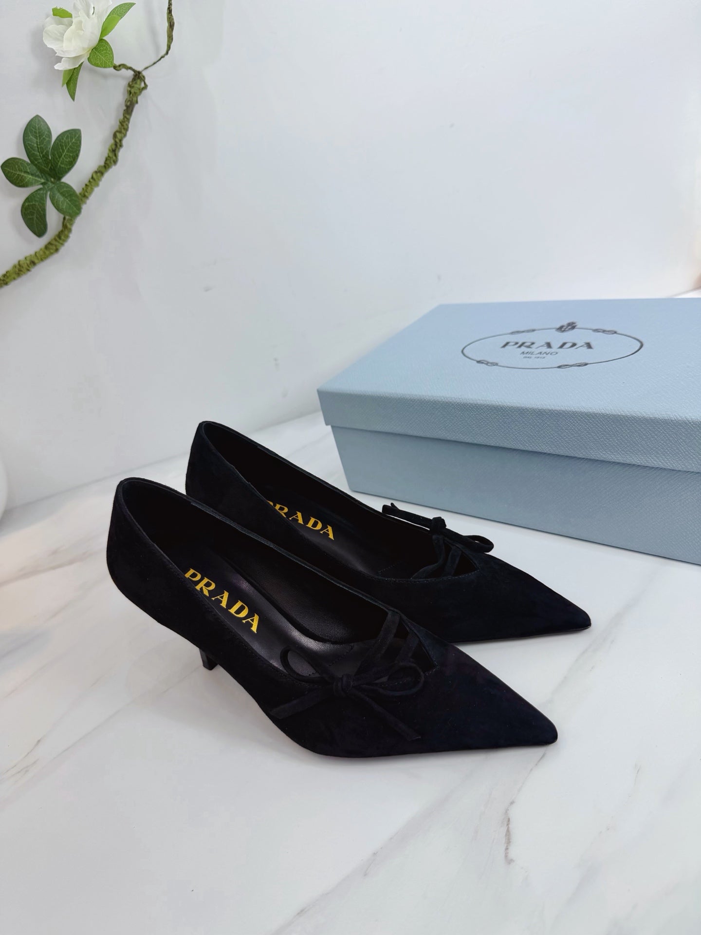 PRA 26SS High Heels Pumps 75 Black Suede 592356