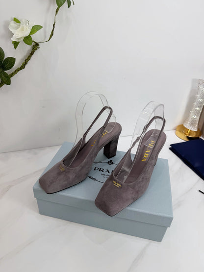 PRA 26SS Slingback 85 Gray Suede 592364
