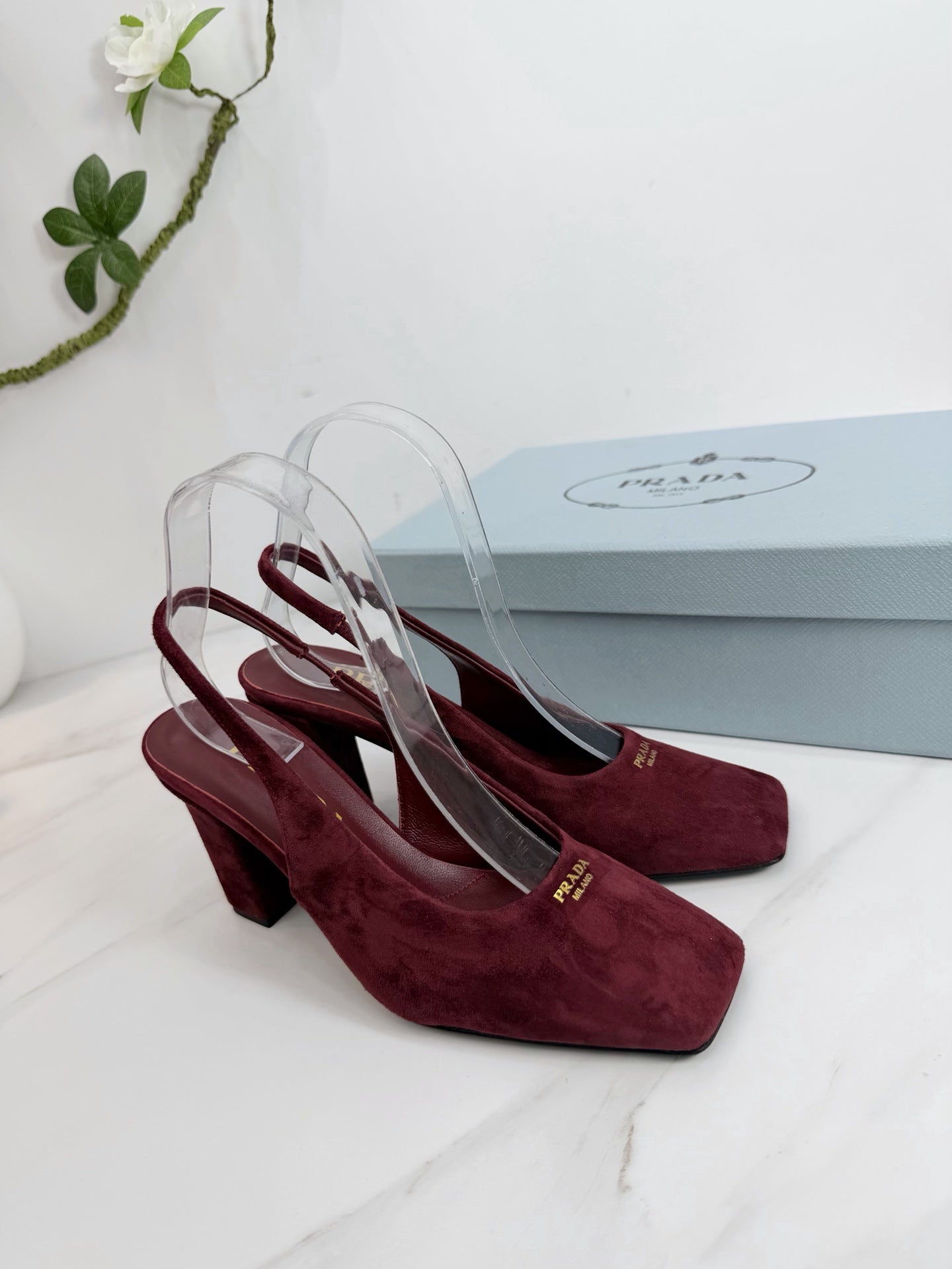 PRA 26SS Slingback 85 Burgundy Suede 592365