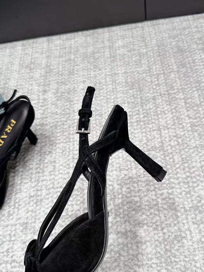 Prada 2026 Slingback 75mm Suede Lambskin 855699