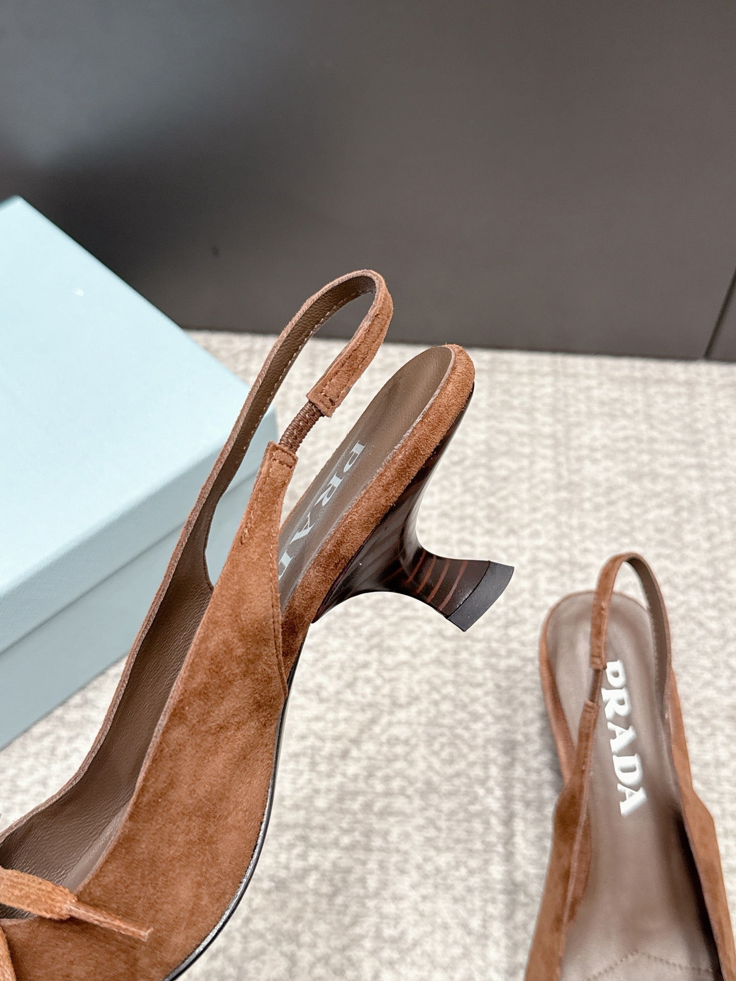 Prada 2026 Slingback 55mm Suede Lambskin 855730