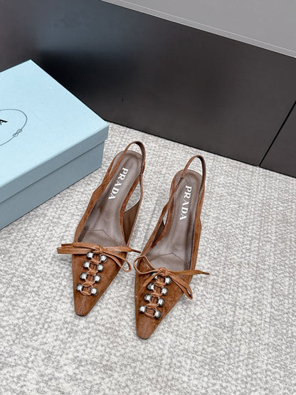 Prada 2026 Slingback 55mm Suede Lambskin 855730