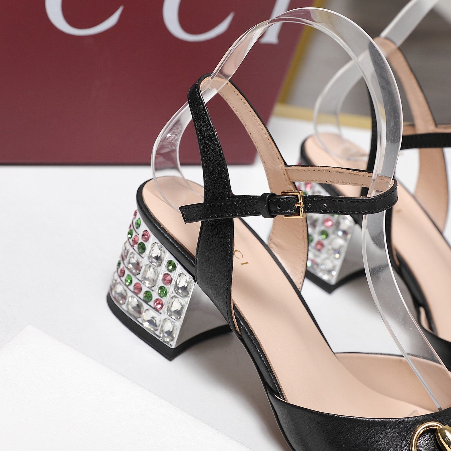 GG 26ss Sandals 55 Black Beige Sheepskin 601098