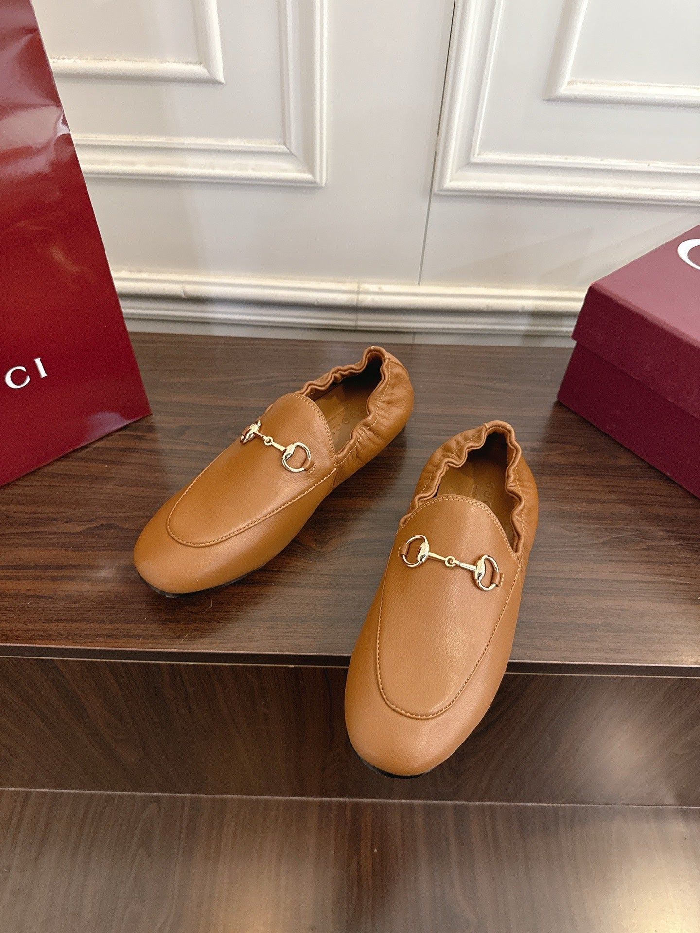 GG 26SS Loafers Camel Brown Calfskin 645950