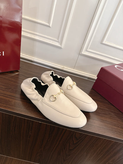 GG 26SS Loafers White Calfskin 645951