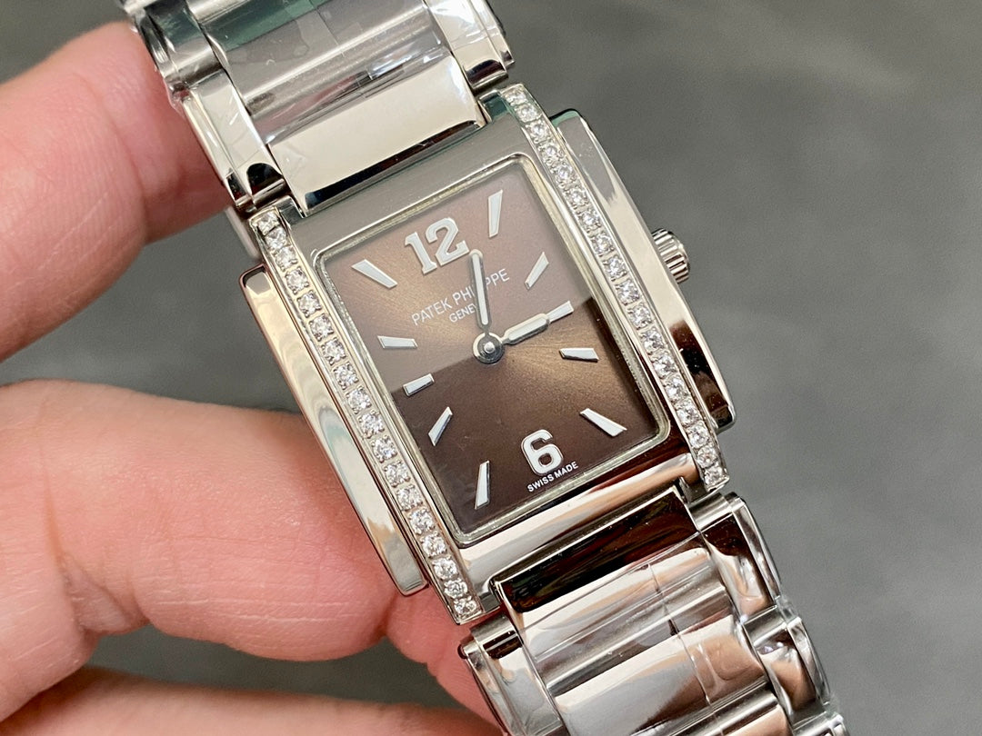 PATEK Twenty-Four 25mm Silver Brown Dial