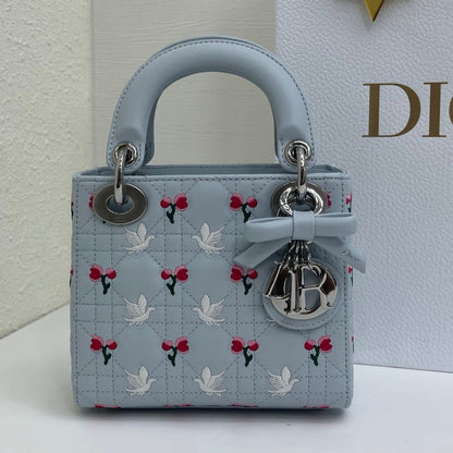 Dior 2026 Bird Rose Design Lady Dior Bag Lambskin