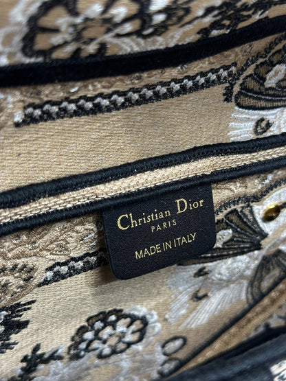Dior 2026 Butterfly Motifs Saddle Bag 25.5cm Light Brown mix Black Canvas 289476