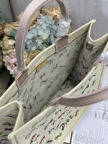 Dior 2026 Multicolor Bow Book Tote Bag Canvas 289511