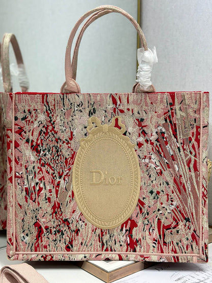 Dior 2026 Book Tote Bag Red mix colors Canvas 289525