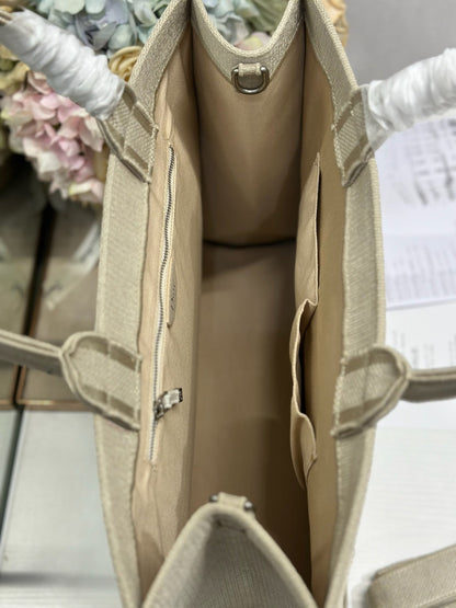 Dior 2026 Book Tote Bag Beige mix White Canvas 290893