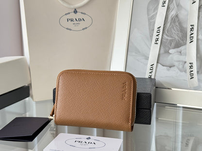 Prada 2026 Cardholder Zipper Bag 10cm Calfskin