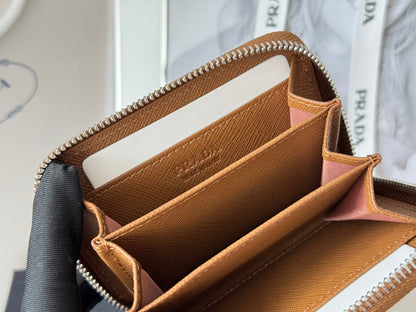 Prada 2026 Cardholder Zipper Bag 10cm Calfskin