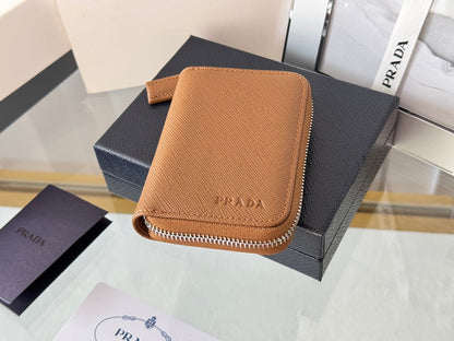 Prada 2026 Cardholder Zipper Bag 10cm Calfskin