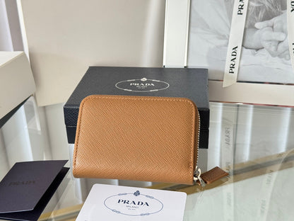 Prada 2026 Cardholder Zipper Bag 10cm Calfskin