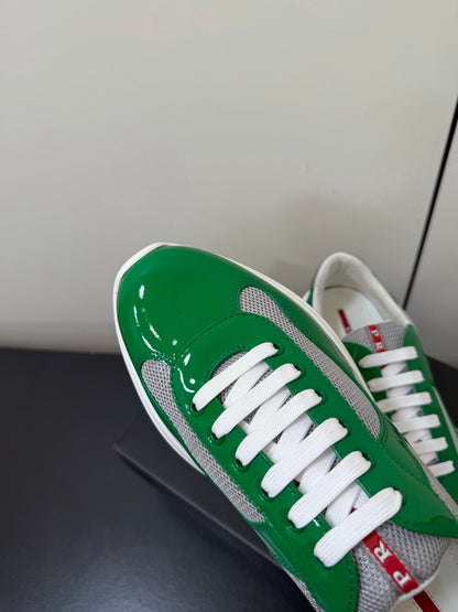 PRA 26S Casual Sneakers Green Gray Patent Leather 618922