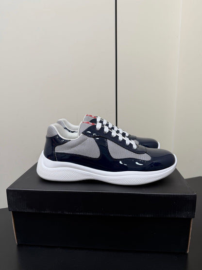 PRA 26S Casual Sneakers Gray Dark Blue Patent Leather 618929