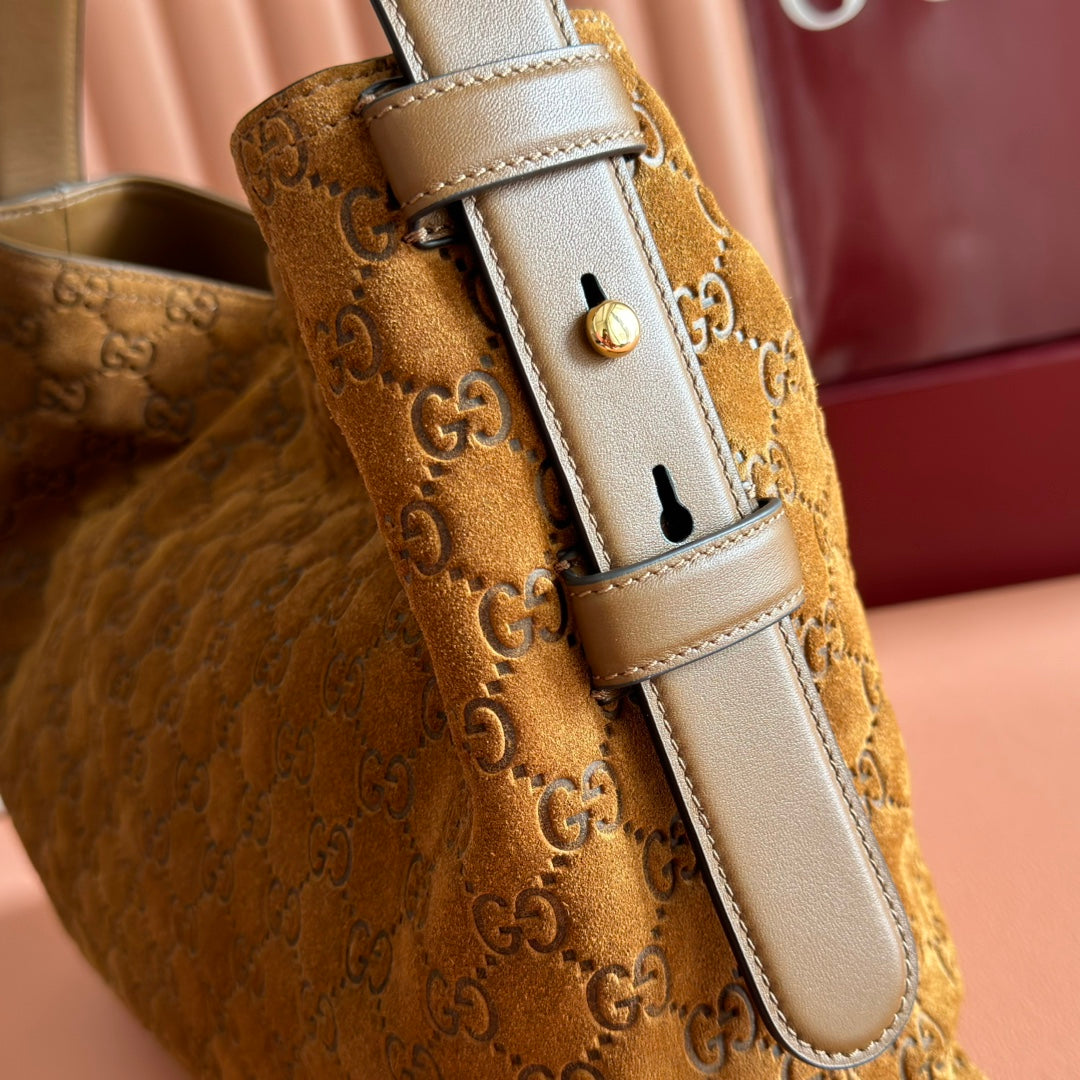 Gucci 2026 Beatrix Bag 35cm Caramel Brown Suede 273720