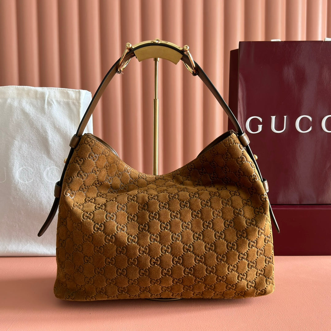 Gucci 2026 Beatrix Bag 35cm Caramel Brown Suede 273720