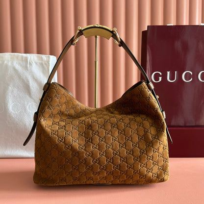 Gucci 2026 Beatrix Bag 35cm Caramel Brown Suede 273720