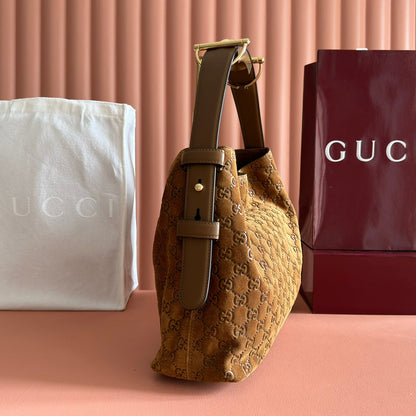 Gucci 2026 Beatrix Bag 35cm Caramel Brown Suede 273720