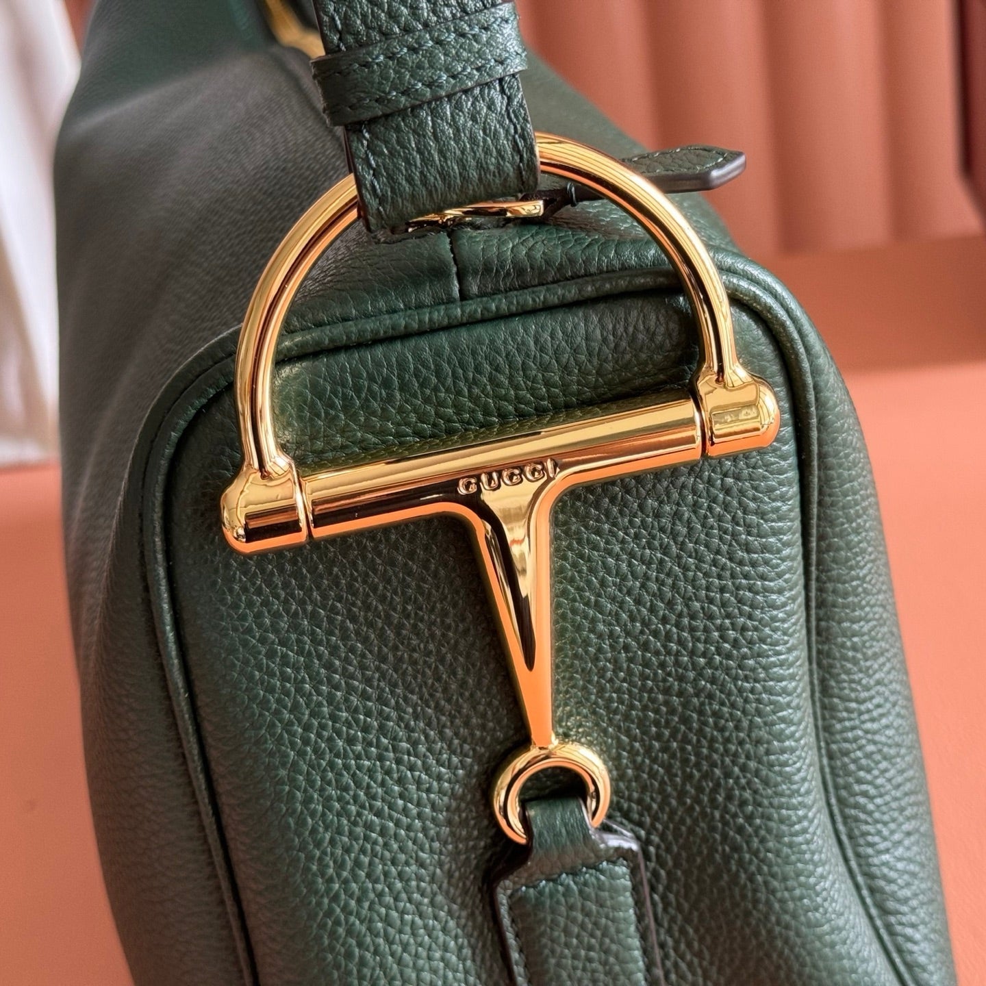 Gucci 2026 Half Horsebit Bag 31.5cm Green Cowhide 277268