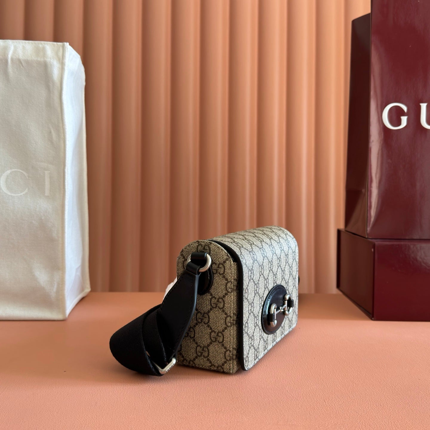 Gucci 2026 Horsebit 1955 Bag Black Ebony Canvas Leather 280964