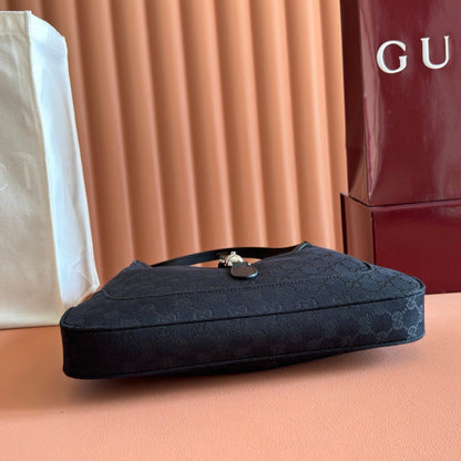 Gucci 2026 Jackie 1961 Shoulder Bag 28cm Black Canvas Leather