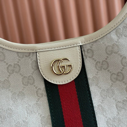 Gucci Giglio Large Tote Bag 60cm White Canvas Leather