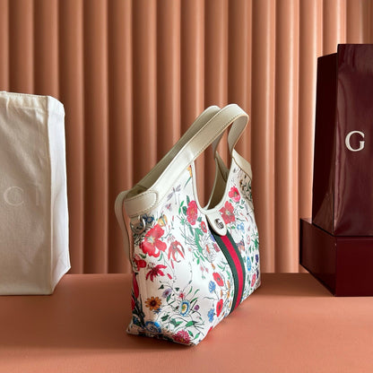 Gucci 2026 Giglio Flora Large Tote Bag Leather