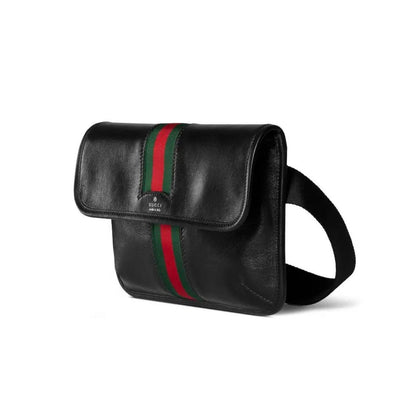 Gucci 2026 Web Trademark Bag 24cm Black Calfskin