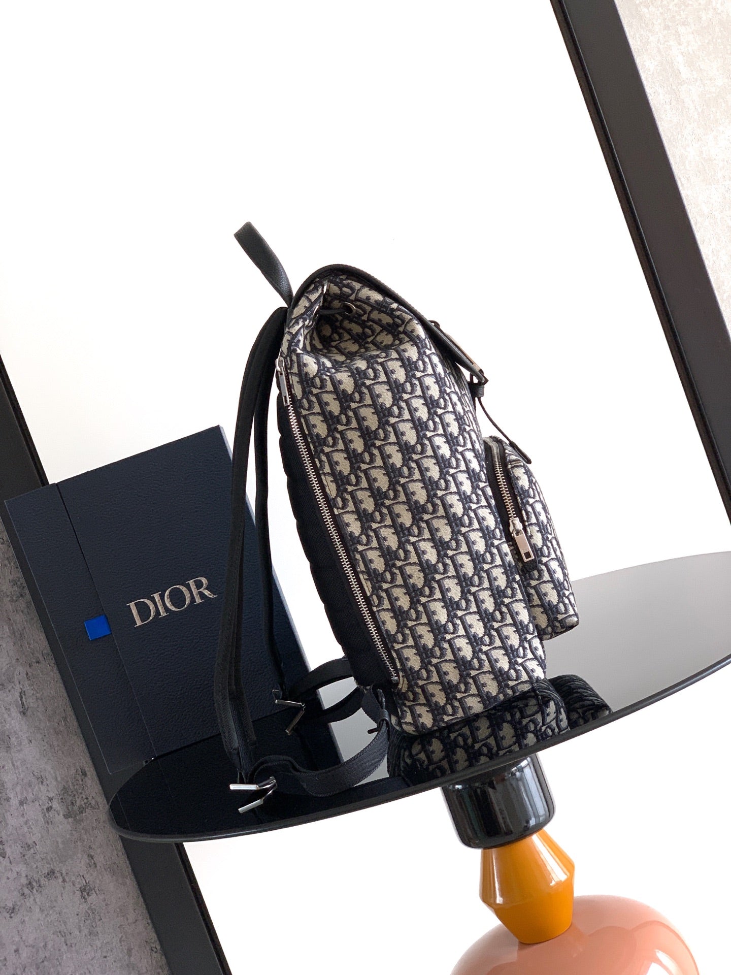 Dior 2026 Saddle Heritage Backpack With Flap 42cm Fabric Leather 355424