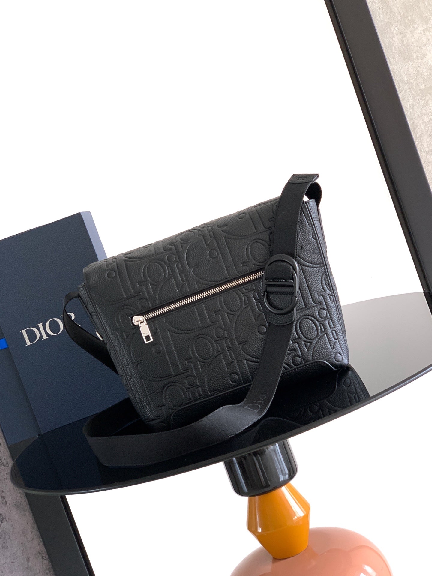Dior 2026 Rider Zip-Up Messenger Bag 23cm Fabric And Grained Leather