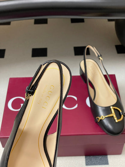 GG 26ss Big D Half HorseBit Mary Jane Black Cowhide 593508