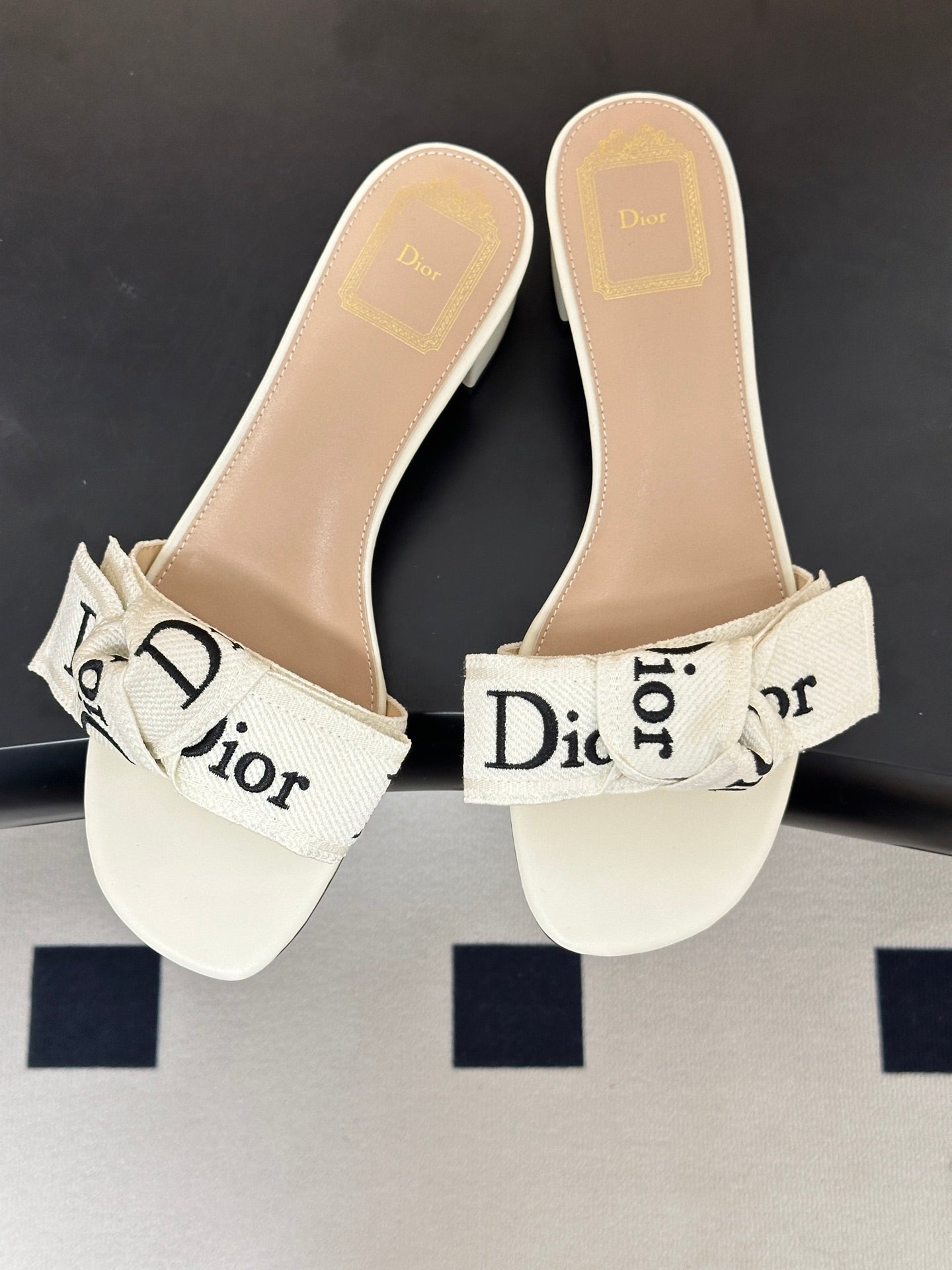Dior 2026 J'Adior Classic Logo Webbing Bow Sandals 35mm Fabric Leather 846997