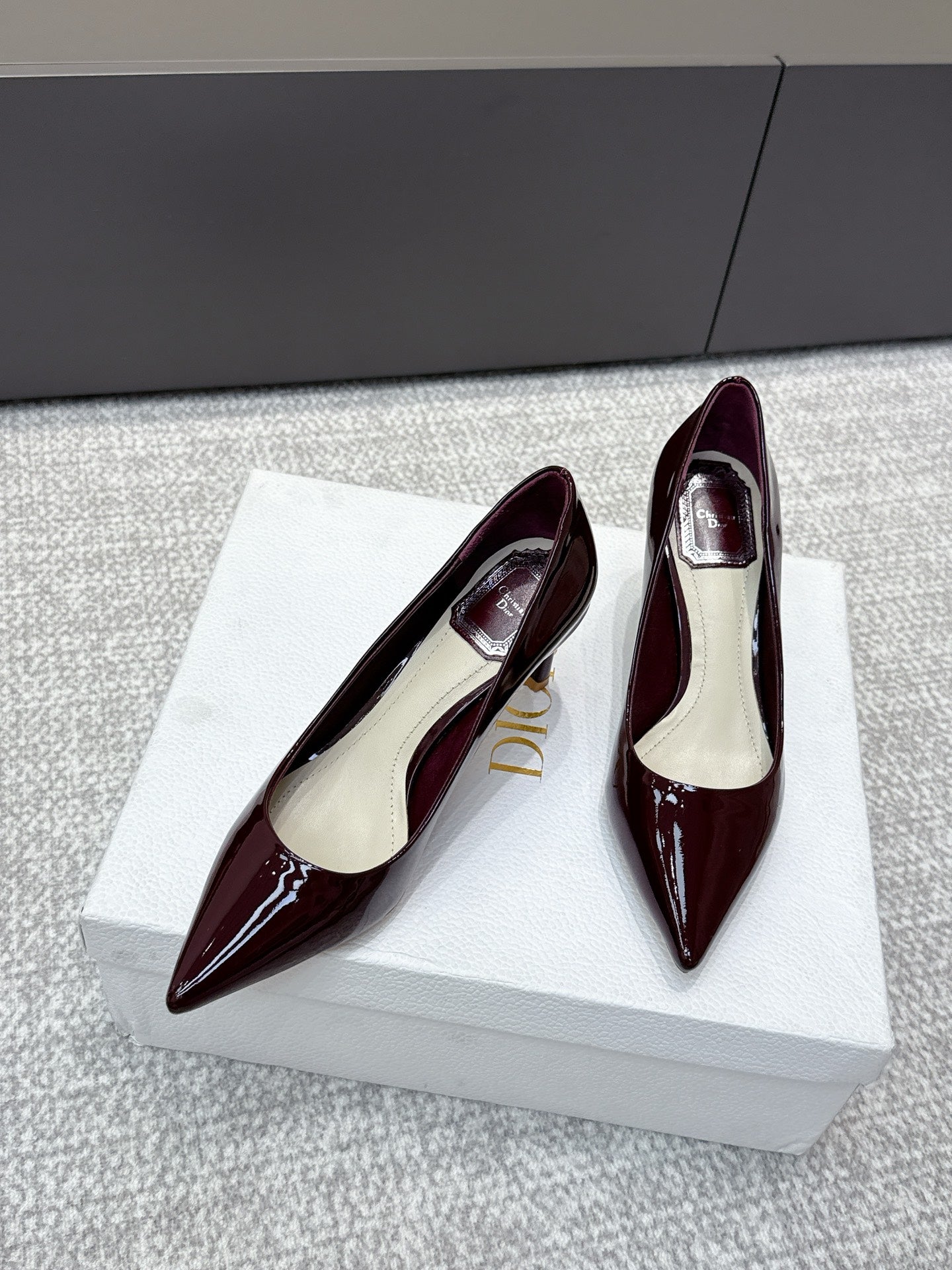 CD 26s High Heels Pump 85 Dark Burgundy Patent Leather 661473